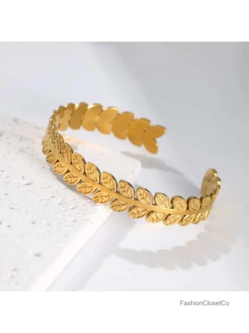 Chunky Open Cuff Bracelet Hollow Wide Gold Plated Stainless Steel